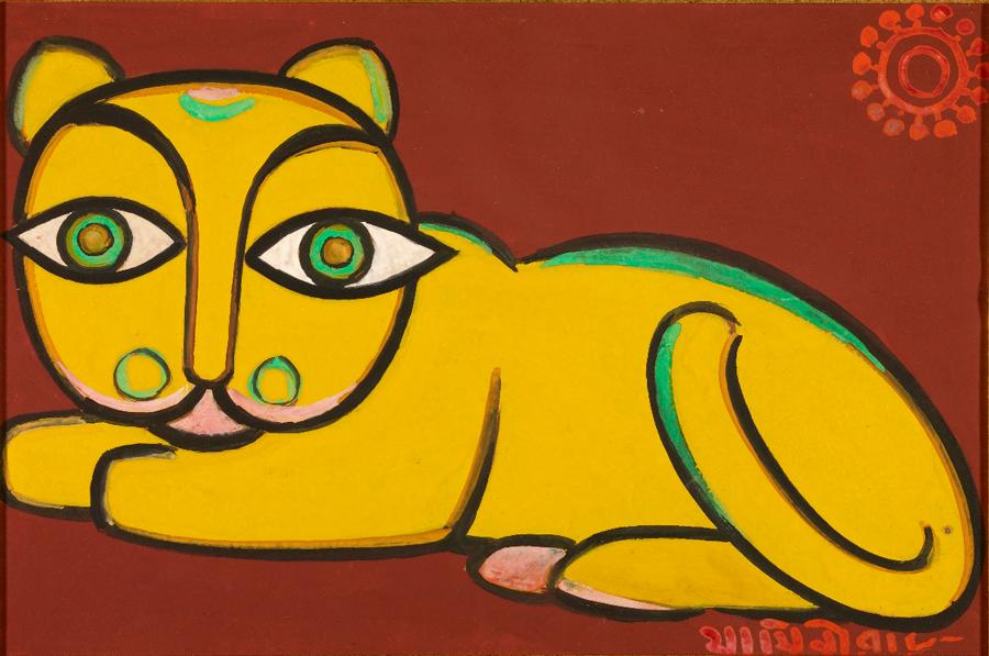 Jamini Roy, Gatto sdraiato, 1940